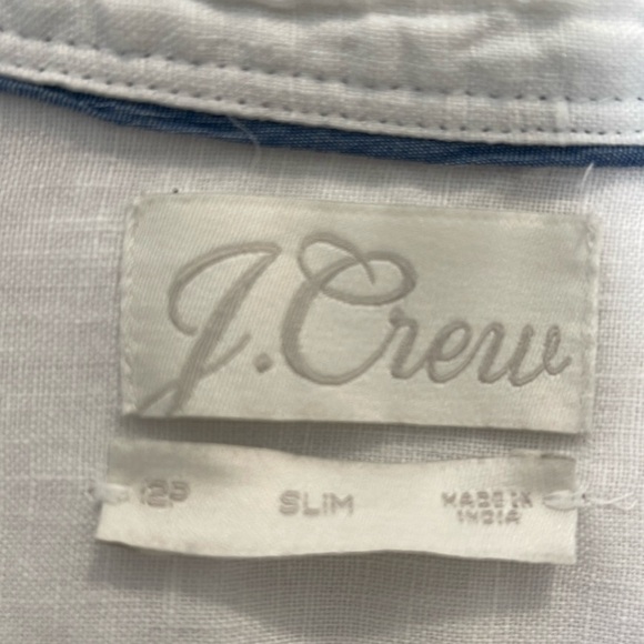 J. Crew White Casual Button-up Baird McNutt 100% Irish Linen Shirt 12p - Picture 3 of 6